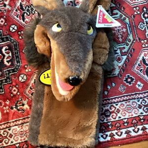 Dakini Plush Dog Puppet with Brown and Tan Fur